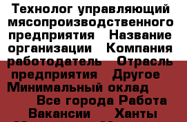 Технолог-управляющий мясопроизводственного предприятия › Название организации ­ Компания-работодатель › Отрасль предприятия ­ Другое › Минимальный оклад ­ 80 000 - Все города Работа » Вакансии   . Ханты-Мансийский,Мегион г.